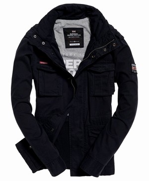 Superdry Rookie Military Férfi Kabát Fekete | OMKPH3598